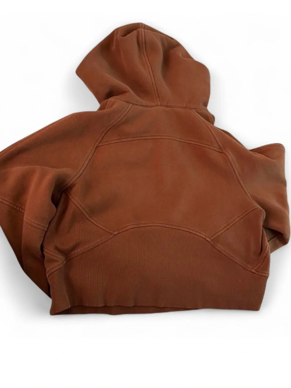 Lululemon Oversized Cropped Scuba Half Zip Hoodie Copper Brown S/XS EUC - Picture 5 of 6